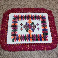 رومیزی دست دوز شماره دوزی رنگی زیبا آنتیک هدیه