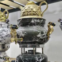 سماورگازی طرح سنگ آیلار با قوری و ارسال|سماور، چای‌ساز، قهوه‌ساز|مشهد, طلاب|دیوار