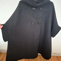 پالتو پانچو مشکی فوتر در حد نو