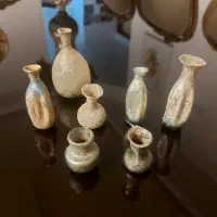 ۷ عدد شیشه عتیقه قدیمی آنتیک کلکسیونی