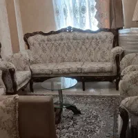مبل سلطنتی ۷ نفره جوب سالم و پارچه ها ترک