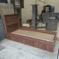 تخت خواب یک نفره سه کشو تمام ام دی اف و جاکفشی