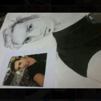 نقاشی سیاه قلم از چهره و عکس|تابلو، نقاشی، عکس|قم, بکایی|دیوار