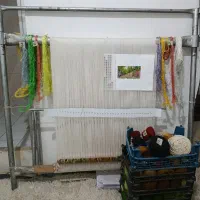 تابلو فرش نیمه کاره طرح کوچه باغ