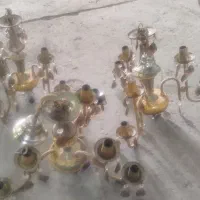 لوستر ۳شاخه برقی سالم ولی رنگ پریدگی|لوستر و چراغ آویز|اصفهان, گرکان|دیوار