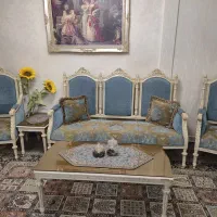 سرویس مبل استیل کاجی چوب راش