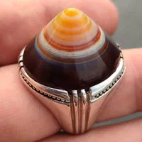 انگشتر نقره سنگ سه پوست