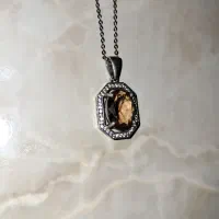 گردنبند نقره با سنگ امیتیست