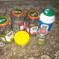 تعدادی بانکه ودبه شیشه ای وپلاستیکی هرکدام3ت