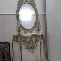 آیینه وشمعدانی برنز سنگین