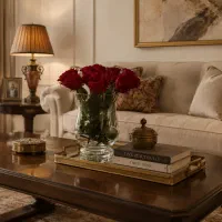 شمعدان، گل و گلدان کریستال