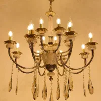 لوستر 16ً‌‌‌‌شعله سنگی برنجی طرح نئوکلاسیک ضمانتی