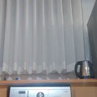 پرده حریر در حد نو با چوب پرده شیک