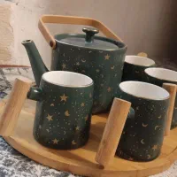 ست قوری و لیوان سرامیکی