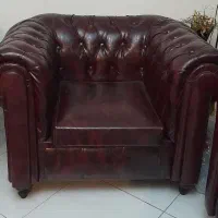 مبل چستر چرمی / در حد نو / ۴ نفره