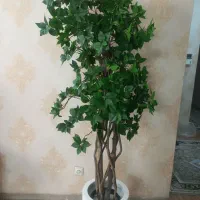 درختچه مصنوعی مینیاتوری با گلدان چوبی نو نو