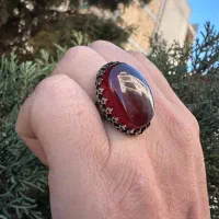 انگشتر عقیق سرخ و عقیق زرد با رکاب نقره المان|بدلیجات|کرج, مصباح|دیوار