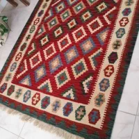 بافت گلیم هایه زیبا وشیک  با نخ کرک