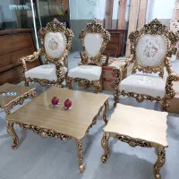 مبل سلطنتی چوبی طلایی