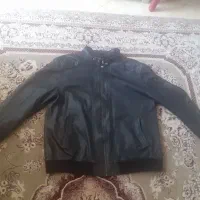 کاپشن تمام چرم طبیعی خارجی مردانه مشکی درحدنو
