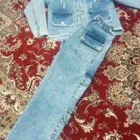 کراپ کت و شلوار نیم بگ لی دخترانه