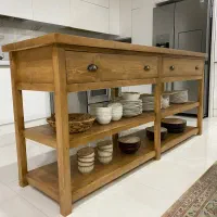 میز جزیره بزرگ کنسولی روستیک تمام چوب درجه یک|بوفه، ویترین، کنسول|کرج, باغ سیب|دیوار