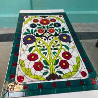 شیشه ویترای دست‌ساز بزرگ مناسب دکوراسیون و نورگی