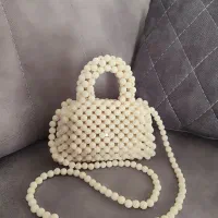 کیف مرواریدی دست بافت