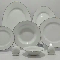 سرویس چینی زرین گرد لب طلایی. درجه یک. نو وپلمب