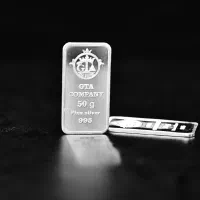 شمش نقره ۵۰ گرمی با فاکتور و شناسنامه