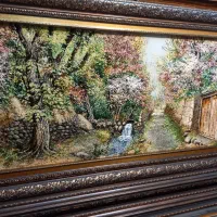 تابلو فرش کوچه باغ بهار چله ابریشم ۹۰*۱۳۵ golha|تابلو فرش|تهران, نارمک|دیوار