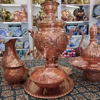 ست۱۴ تیکه تمام مسی با سماور مسی ذغالی ۶لیتری|سماور، چای‌ساز، قهوه‌ساز|مشهد, چهارباغ|دیوار