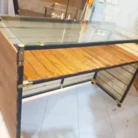 میز ویترین چوبی