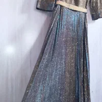 لباس مجلسی بلند لمه هفت رنگ سبک جدید و شیک|لباس|محمدشهر, جعفرآباد|دیوار