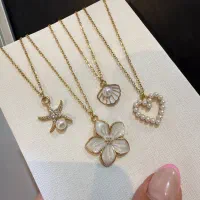 گردنبند سفید طلایی رنگ ثابت 128