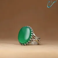 انگشتر نقره با عقیق سبز سیدی