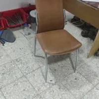 صندلی استیلی روکش چرم نو زیر قیمت