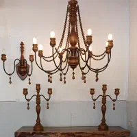 لوستر چوب و فلز مدرن و نئوکلاسیک