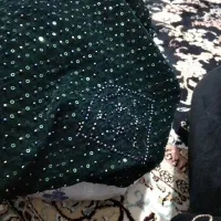 سلام پارچه مخمل نگین دار سبز خوشرنگ|لباس|یاسوج, |دیوار
