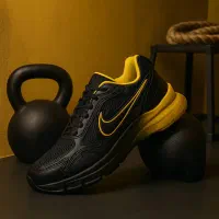 کفش ورزشی مردانه مشکی زرد سایز ۴۱ تا ۴۴