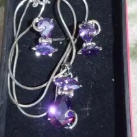 نیم ست آمیتیس روکش طلا سفید|جواهرات|تهران, امیر بهادر|دیوار