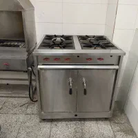 باربیکیو گازی صنعتی و گاز ۴ شعله صنعتی مبله