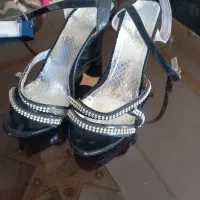 صندل مشکی نگین دار دخترانه