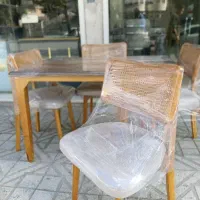 میز صندلی ناهارخوری مانیتوری پشت حصیری لاکچری Zx8