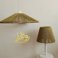 ست لوستر و آباژور سبز رافیا تخفیفی|لوستر و چراغ آویز|تهران, قیام|دیوار