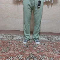 شلوار بگ لنین بنگال و کتان سفید ترک کتان رنگی چین