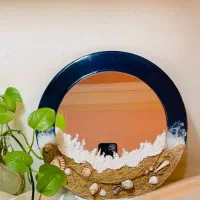 آینه دیواری مدل دریای برجسته