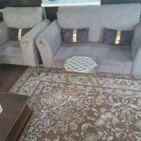 مبل طوسی همراه باجلو مبلی بزرگ ودوتامیز کوچک