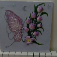 تابلو دکوراتیو شاین دار طرح پروانه با بافت برجسته