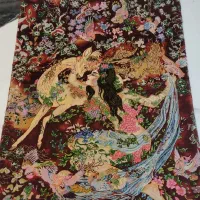 تابلو فرش دستبافت بوسه برآهو.   برجسته ۵۰رج